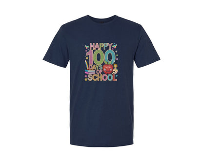 brand:Generic|color:Navy|100 Days Of School Rhinestones Shirt Graphic T-Shirt