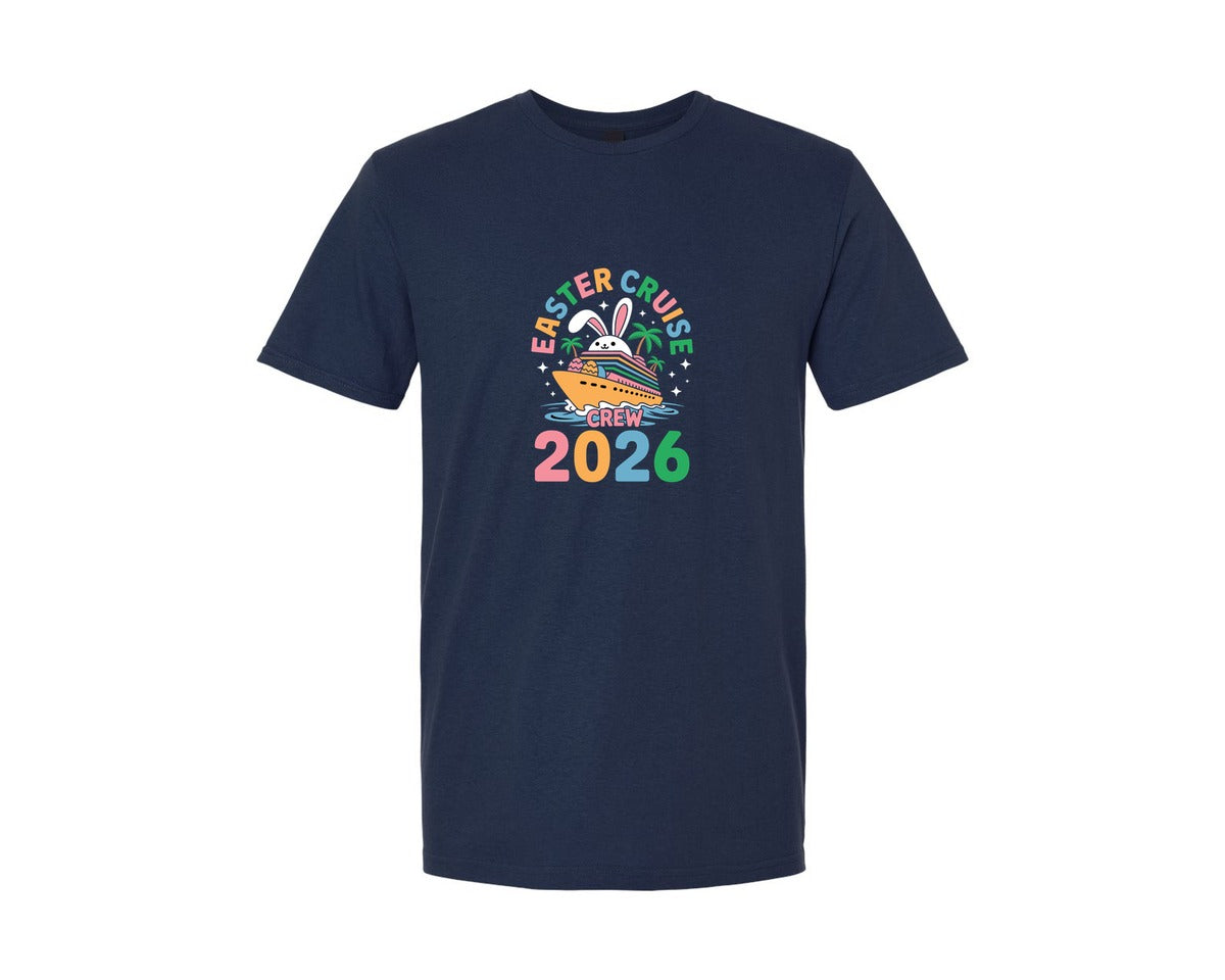 brand:Generic|color:Navy|Easter Cruise Crew 2026 T Shirt Design Graphic T-Shirt