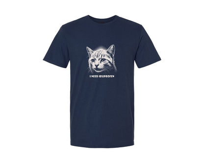 brand:Generic|color:Navy|I Need Ibuprofen Funny Cat T Shirt Graphic T-Shirt
