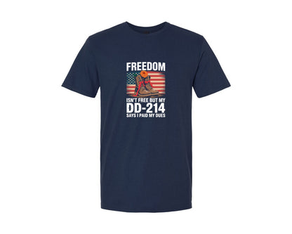 brand:Generic|color:Navy|Freedom Isnt Free But My Dd 214 4 Graphic T-Shirt