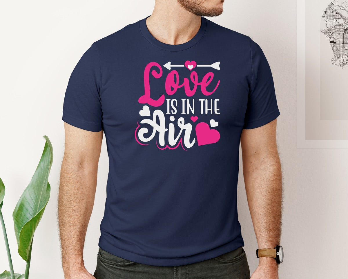 brand:Bella Canvas|color:Navy|Love Is In The Air Cut File T Shirt 3 Graphic T-Shirt