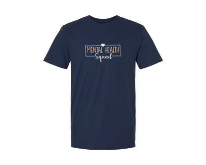 brand:Generic|color:Navy|Mental Health Squad Brain Illness Mental Graphic T-Shirt