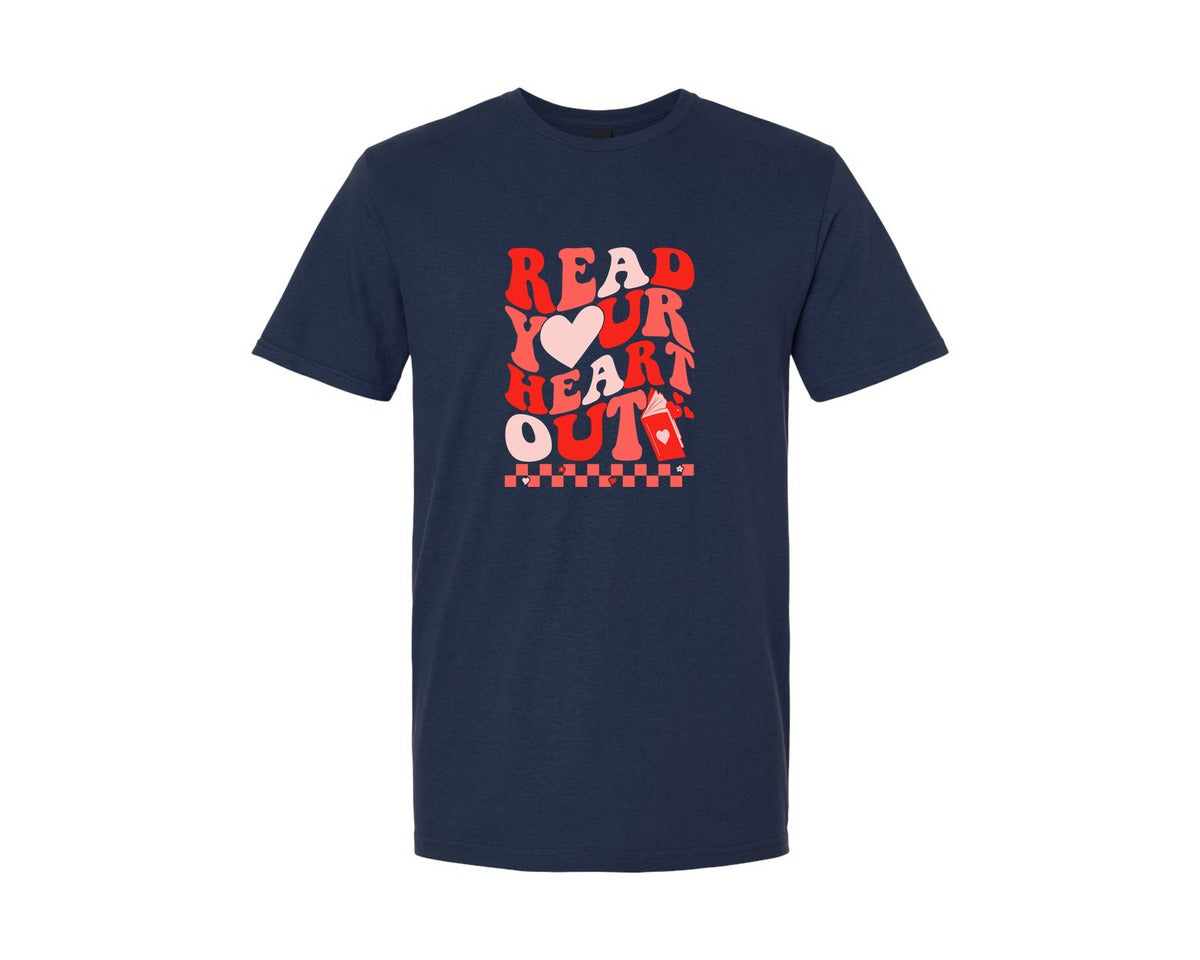brand:Generic|color:Navy|Retro Read Your Heart Out T Shirt Graphic T-Shirt
