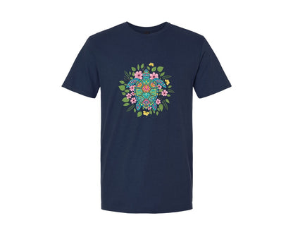 brand:Generic|color:Navy|Summer Sea Turtle Floral Boho Flower 11 Graphic T-Shirt