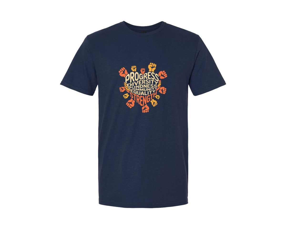 brand:Generic|color:Navy|Black History Month Equality Design 2 Graphic T-Shirt