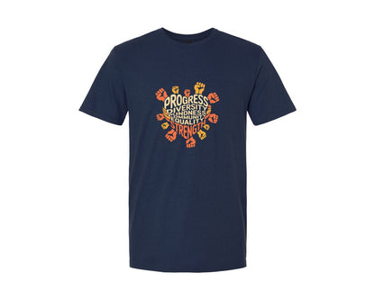 brand:Generic|color:Navy|Black History Month Equality Design 2 Graphic T-Shirt