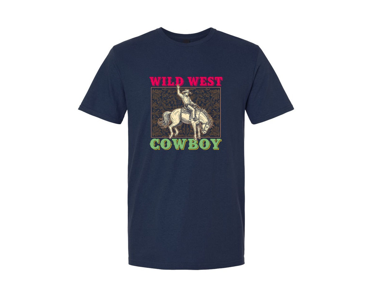 brand:Generic|color:Navy|Ild West Cowboy Rodeo Tour Western Graphic T-Shirt