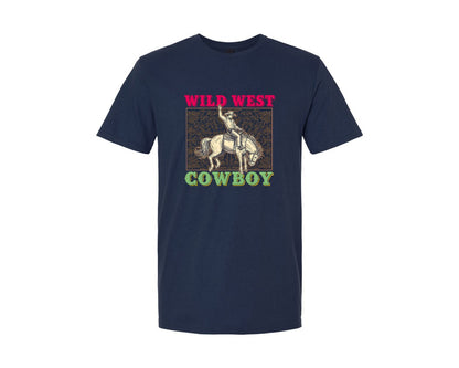 brand:Generic|color:Navy|Ild West Cowboy Rodeo Tour Western Graphic T-Shirt