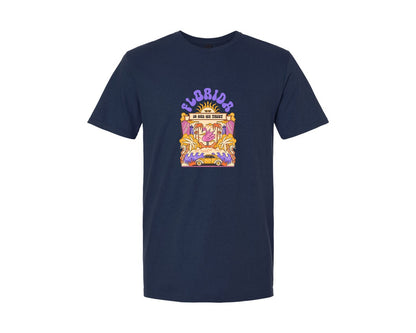 brand:Generic|color:Navy|Florida Tropical Nature Illustration Graphic T-Shirt