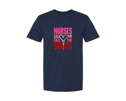 brand:Generic|color:Navy|Nurses Call The Shots T Shirt Design 5 Graphic T-Shirt