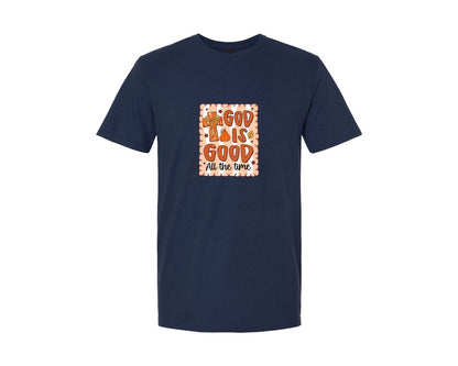 brand:Generic|color:Navy|God Is Good Fall Christian Graphic T-Shirt