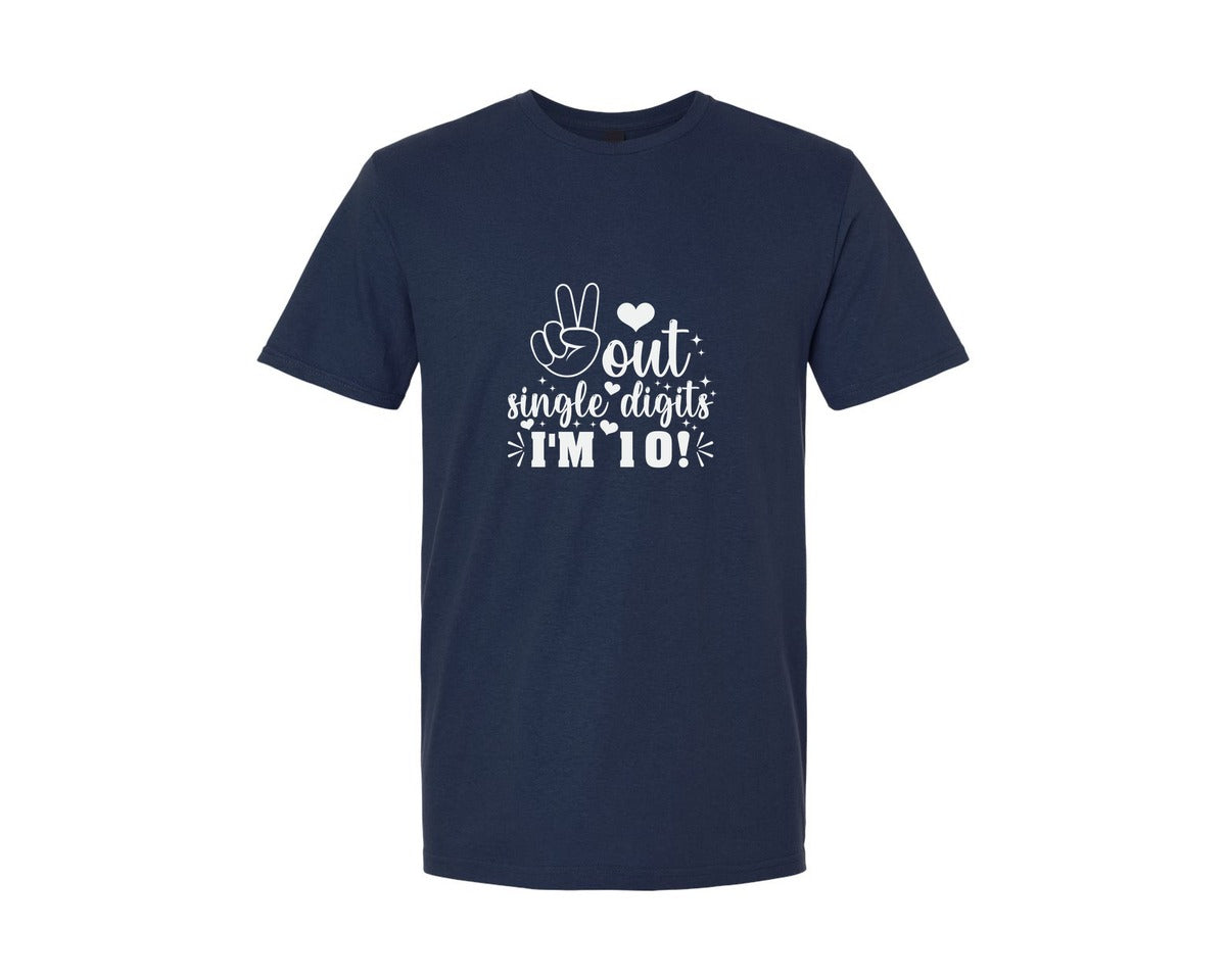 brand:Generic|color:Navy|Out Single Digits Im 10 Birthday Shirt 2 Graphic T-Shirt
