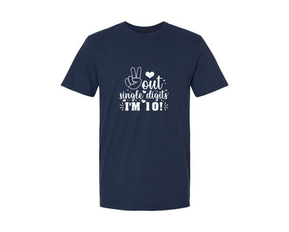 brand:Generic|color:Navy|Out Single Digits Im 10 Birthday Shirt 2 Graphic T-Shirt