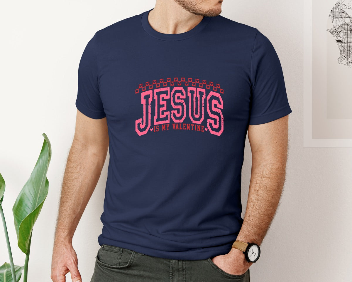 brand:Bella Canvas|color:Navy|Christian Valentine Quote Faith Graphic T-Shirt