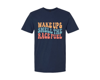 brand:Generic|color:Navy|Wake Up And Smell The Race Fuel Graphic T-Shirt