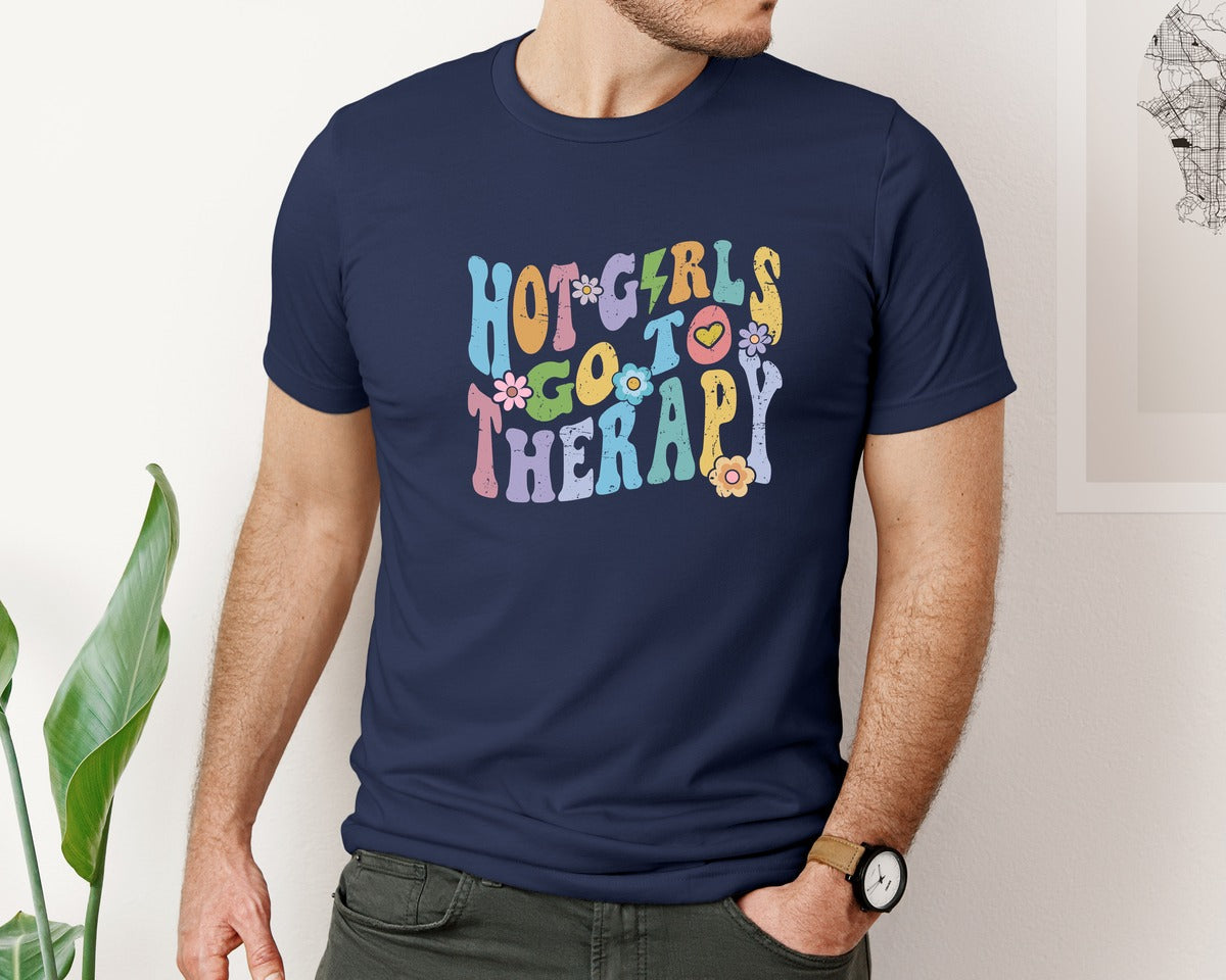 brand:Bella Canvas|color:Navy|Mental Health Therapy Graphic T-Shirt