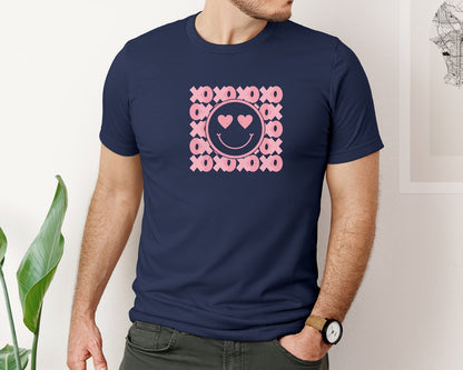 brand:Bella Canvas|color:Navy|Retro Groovy Valentines Tshirt Designs Graphic T-Shirt
