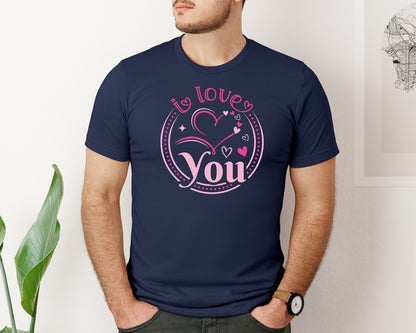 brand:Bella Canvas|color:Navy|I Love You T Shirt Design 8 Graphic T-Shirt