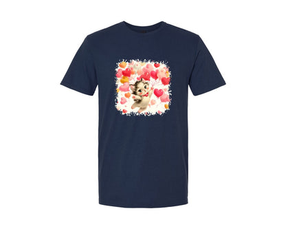 brand:Generic|color:Navy|Vintage Valentine Square Tshirt 32 Graphic T-Shirt