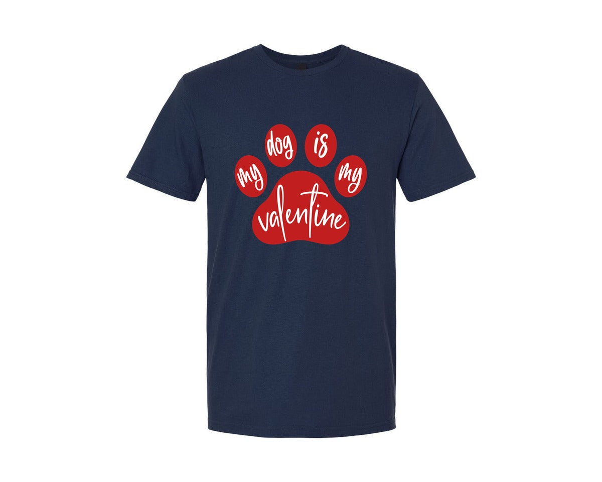 brand:Generic|color:Navy|My Dog Is My Valentine 69 Graphic T-Shirt