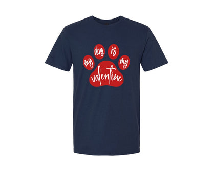 brand:Generic|color:Navy|My Dog Is My Valentine 69 Graphic T-Shirt