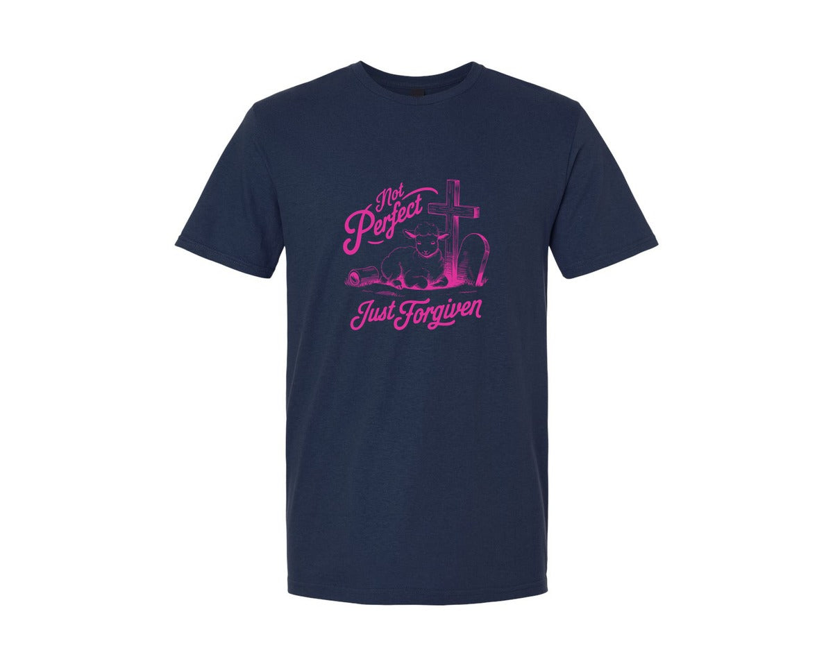 brand:Generic|color:Navy|Not Perfect Just Forgiven Design 18 Graphic T-Shirt
