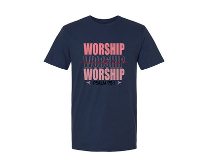 brand:Generic|color:Navy|Made To Worship Christian Valentine Graphic T-Shirt