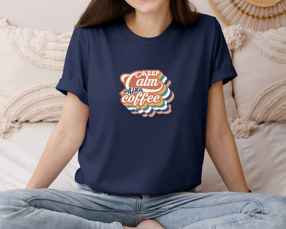 brand:Bella Canvas|color:Navy|Coffee T Shirt Design 2 Graphic T-Shirt