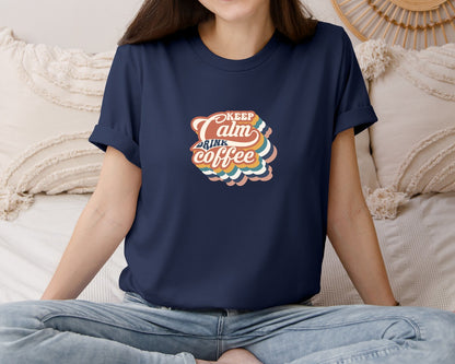 brand:Bella Canvas|color:Navy|Coffee T Shirt Design 2 Graphic T-Shirt