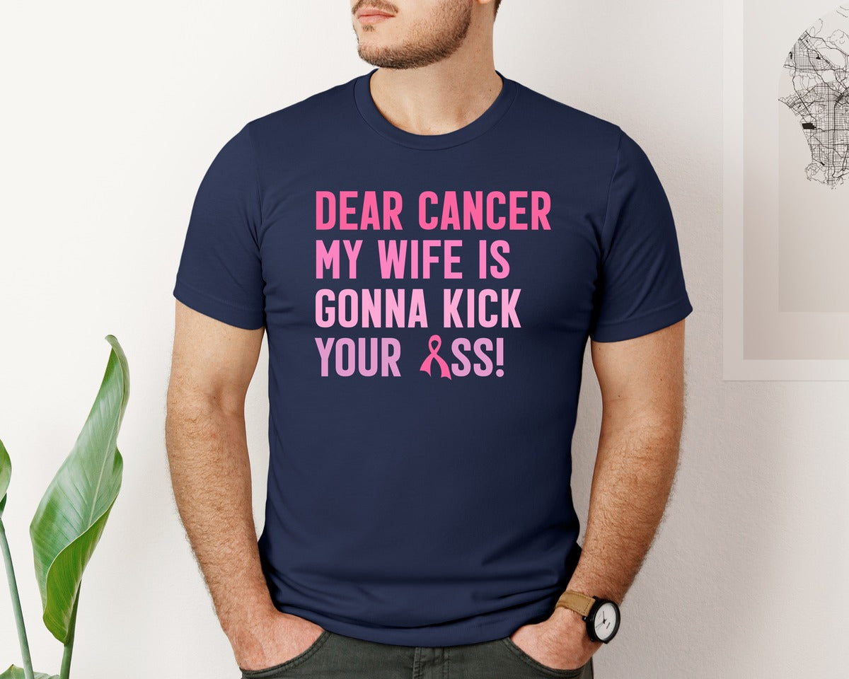 brand:Bella Canvas|color:Navy|Breast Cancer Awareness Shirt Warrior Graphic T-Shirt