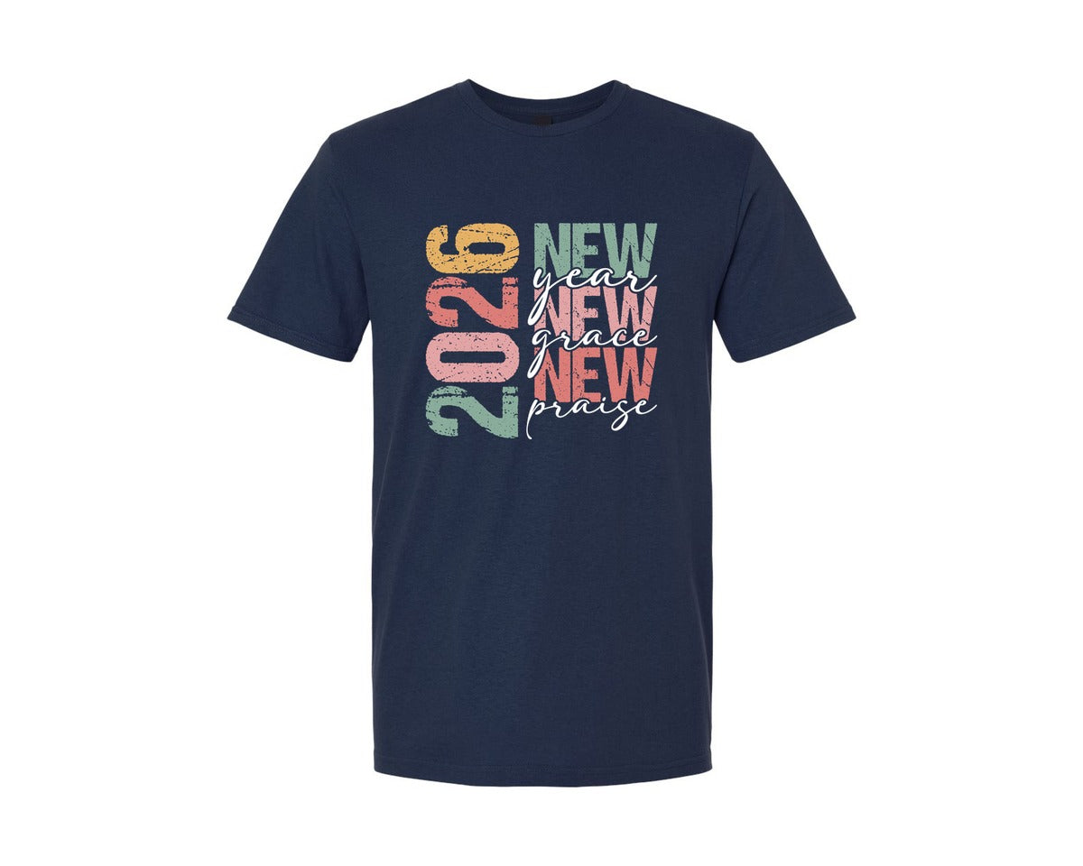 brand:Generic|color:Navy|Happy New Year 2026 81 Graphic T-Shirt