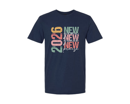 brand:Generic|color:Navy|Happy New Year 2026 81 Graphic T-Shirt