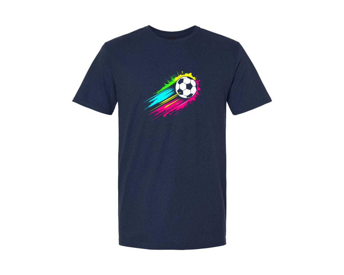 brand:Generic|color:Navy|Colorful Tie Dye Soccer Ball T Shirt Graphic T-Shirt