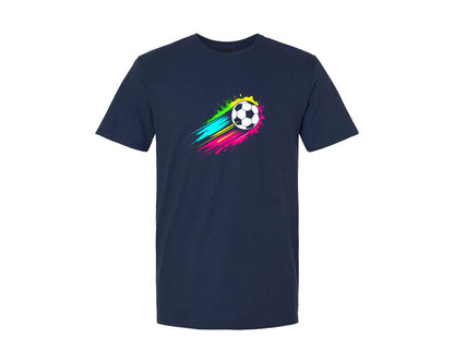 brand:Generic|color:Navy|Colorful Tie Dye Soccer Ball T Shirt Graphic T-Shirt