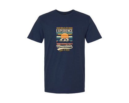 brand:Generic|color:Navy|Wild Life Experience Mountain Hiking Tee Graphic T-Shirt