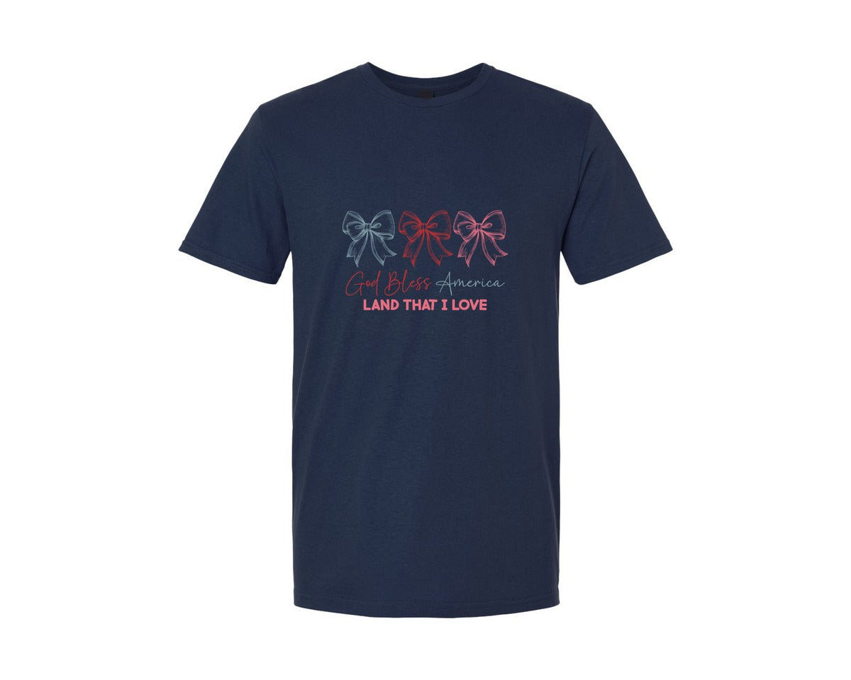 brand:Generic|color:Navy|God Bless America Graphic T-Shirt