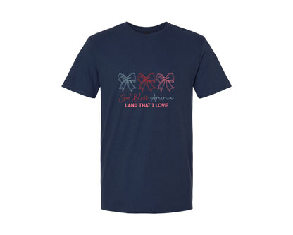brand:Generic|color:Navy|God Bless America Graphic T-Shirt