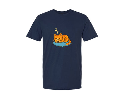 brand:Generic|color:Navy|Sleeping Orange Cat Cute Kawaii 2 Graphic T-Shirt