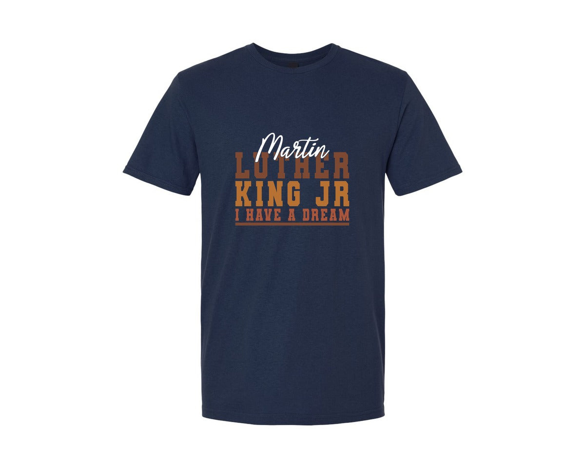 brand:Generic|color:Navy|Martin Luther Jr King Black History Graphic T-Shirt