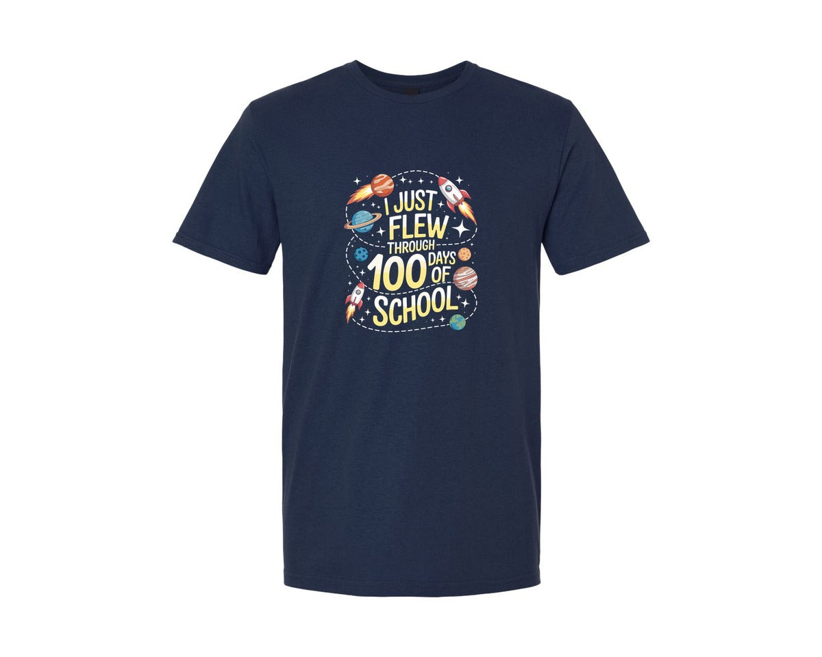 brand:Generic|color:Navy|100Th Day School Celebration Vector Graphic T-Shirt