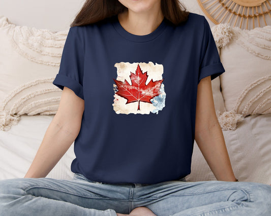 Canada Day Canadian Flag Leaf Graphic T-Shirt