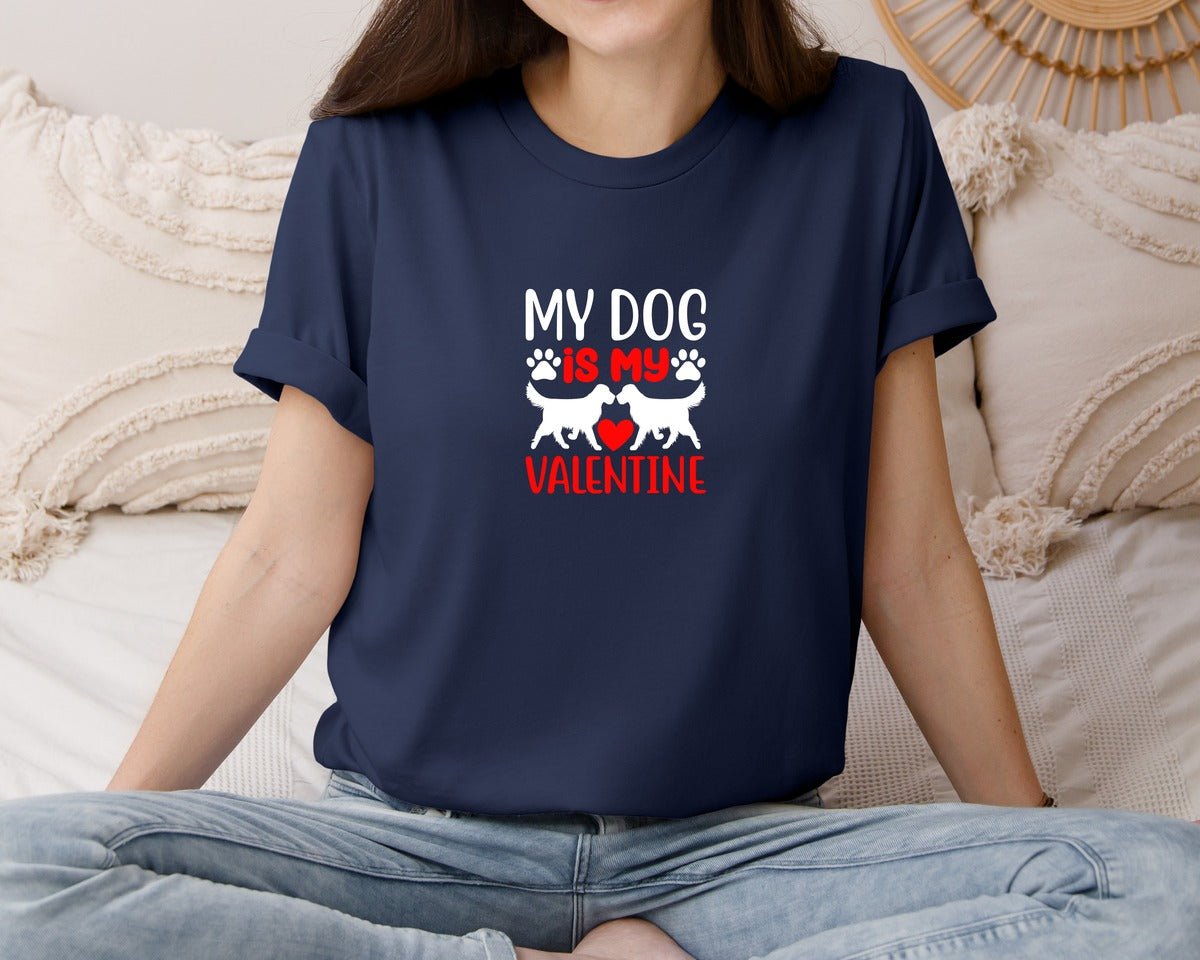 brand:Bella Canvas|color:Navy|My Dog Is Mu Valentine T Shirt Design Graphic T-Shirt