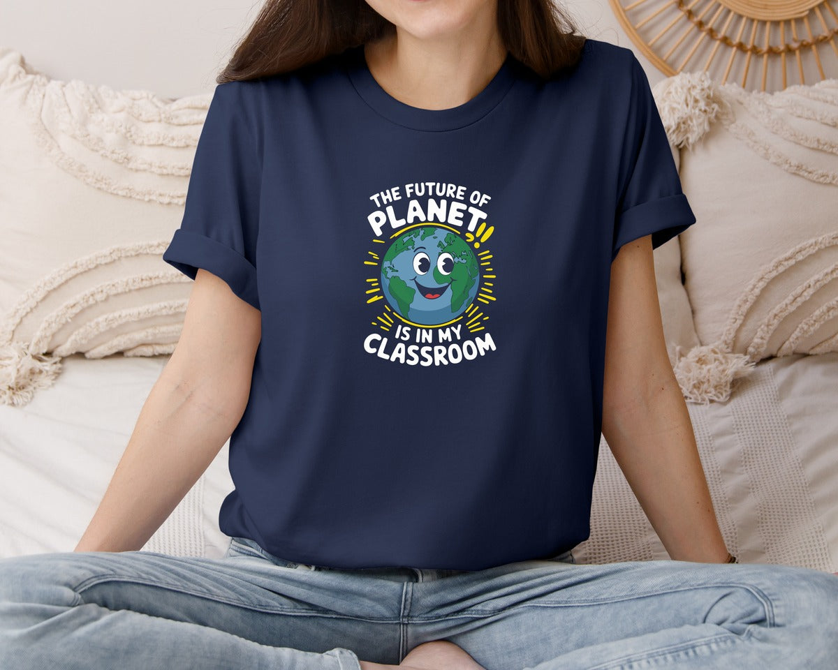brand:Bella Canvas|color:Navy|The Future Of Planet Earth Is In My 2 Graphic T-Shirt
