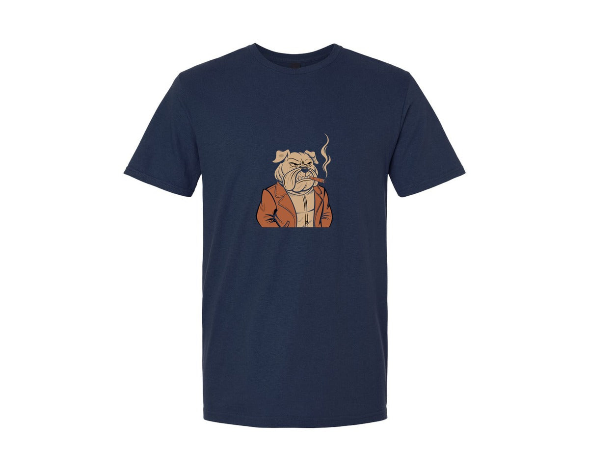 brand:Generic|color:Navy|Stern Bulldog With Cigar T Shirt Graphic T-Shirt