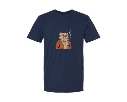 brand:Generic|color:Navy|Stern Bulldog With Cigar T Shirt Graphic T-Shirt