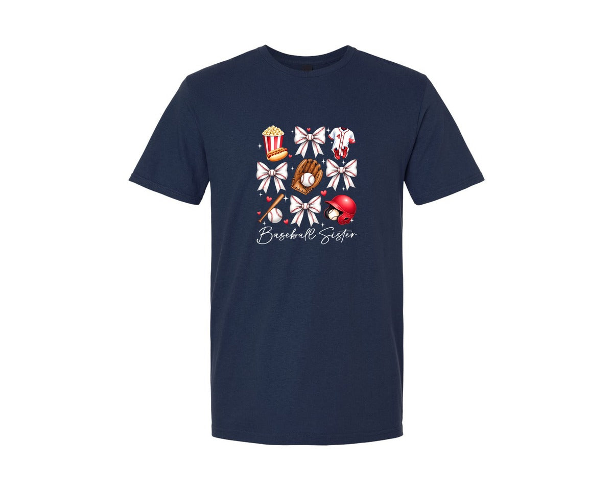 brand:Generic|color:Navy|Baseball Sister Design 2 Graphic T-Shirt