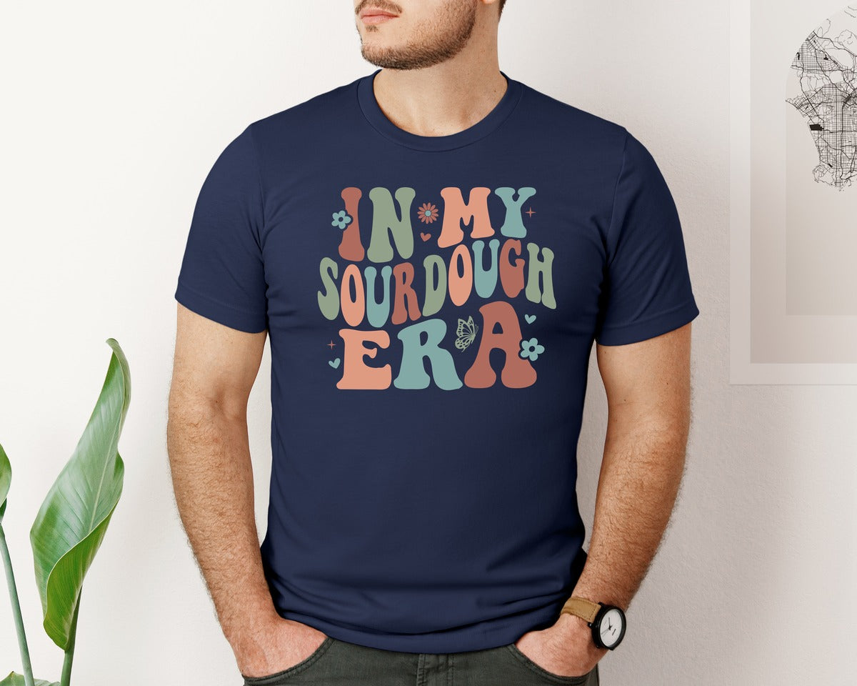 brand:Bella Canvas|color:Navy|In My Sourdough Era Bread Baker Mom Graphic T-Shirt
