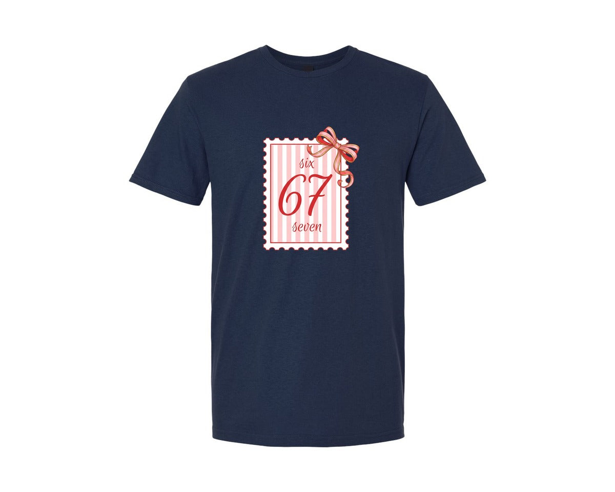 brand:Generic|color:Navy|67 Viral Meme Stamp Frame Graphic T-Shirt