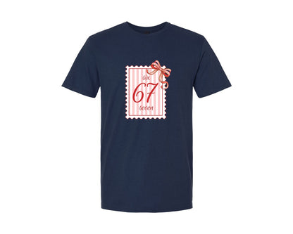 brand:Generic|color:Navy|67 Viral Meme Stamp Frame Graphic T-Shirt
