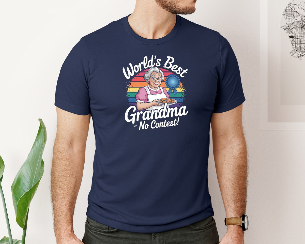brand:Bella Canvas|color:Navy|Worlds Best Grandma No Contest 2 Graphic T-Shirt